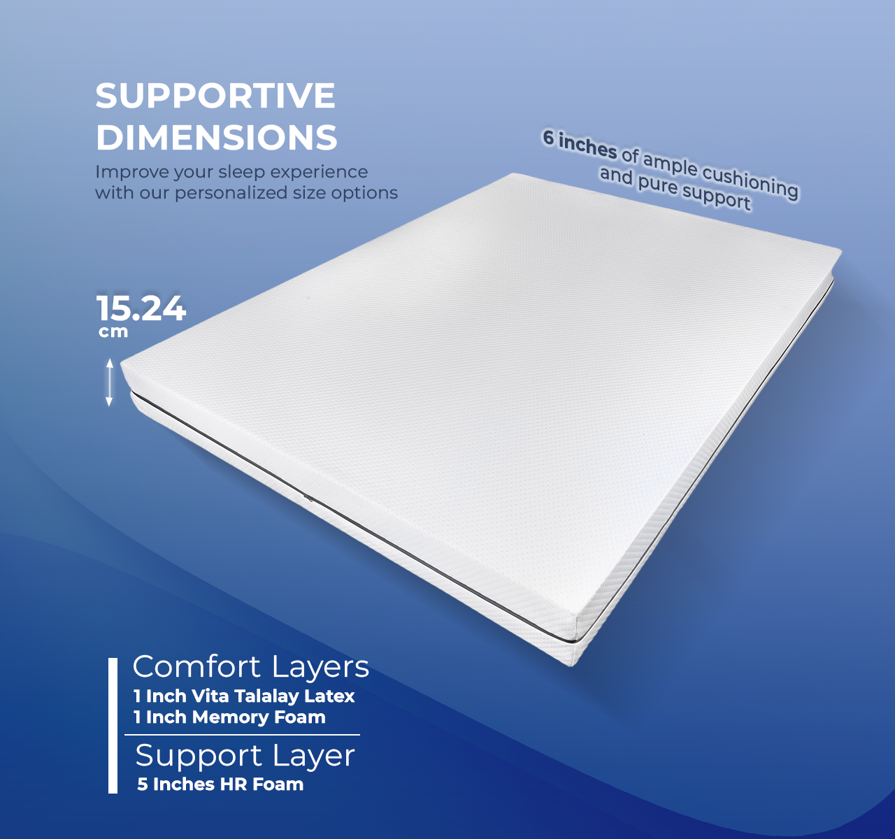 Dormio  Latex with Memory Foam Mattress (6 inch)