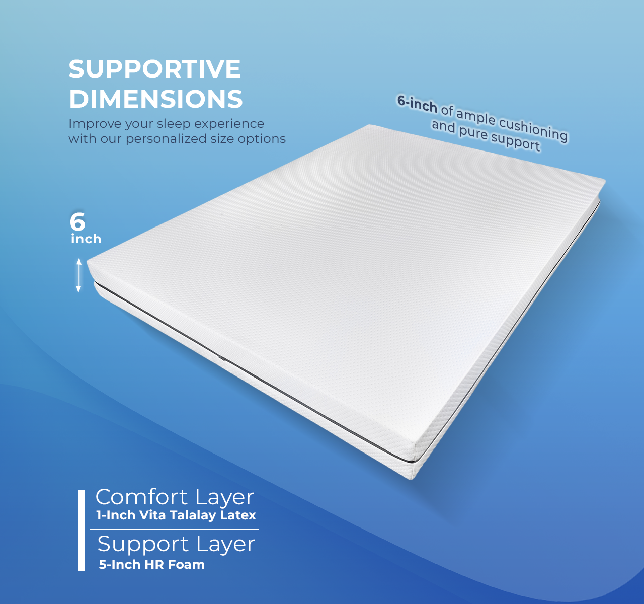 Dormio 1 inch Latex Mattress (6 inch)